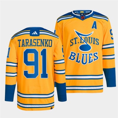 St.Louis St. Louis Blues #91 Vladimir Tarasenko Men's adidas Reverse Retro 2.0 Authentic Player Jersey Yellow